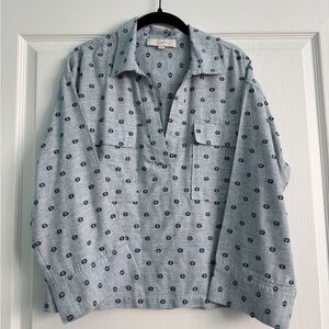 LOFT Women’s Blue Popover Blouse